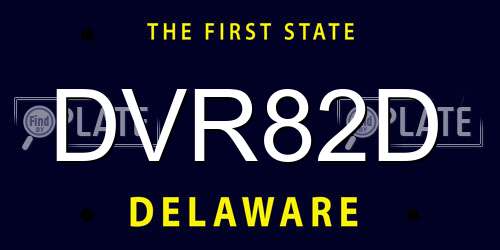 DVR82D Delaware License Plate