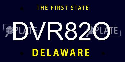 DVR82O Delaware License Plate