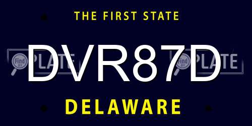 DVR87D Delaware License Plate