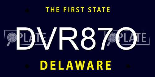DVR87O Delaware License Plate