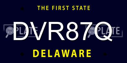 DVR87Q Delaware License Plate