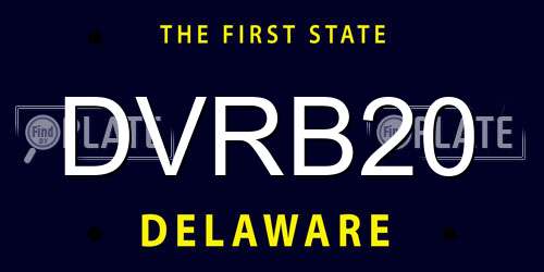 DVRB20 Delaware License Plate