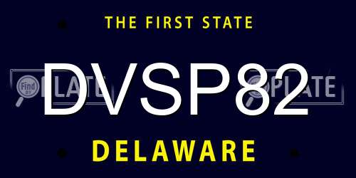 DVSP82 Delaware License Plate