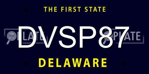 DVSP87 Delaware License Plate
