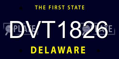 DVT1826 Delaware License Plate
