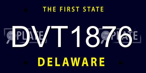 DVT1876 Delaware License Plate