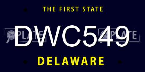 DWC549 Delaware License Plate