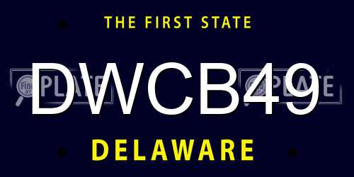 DWCB49 Delaware License Plate