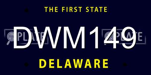 DWM149 Delaware License Plate