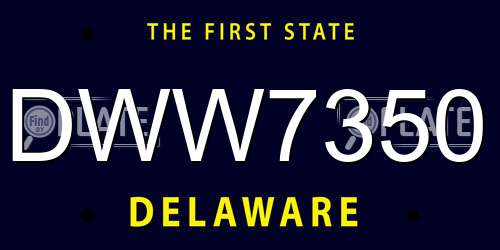 DWW7350 Delaware License Plate