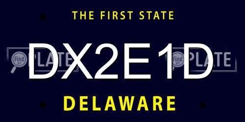 DX2E1D Delaware License Plate