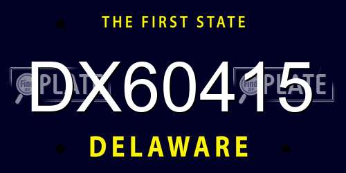DX60415 Delaware License Plate