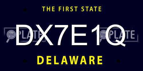 DX7E1Q Delaware License Plate