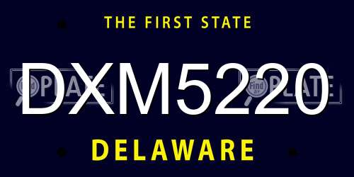 DXM5220 Delaware License Plate