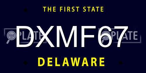 DXMF67 Delaware License Plate
