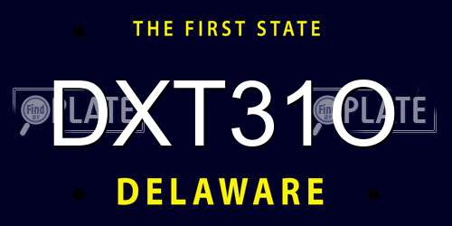 DXT31O Delaware License Plate
