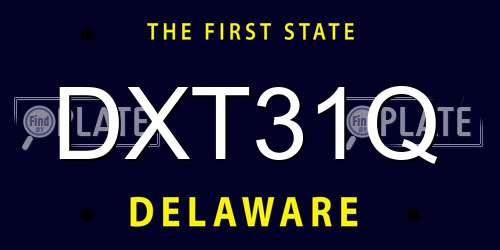 DXT31Q Delaware License Plate