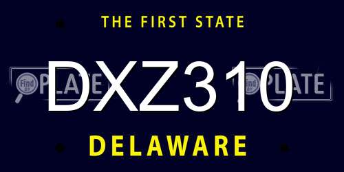 DXZ310 Delaware License Plate