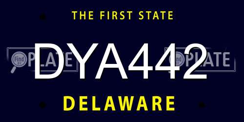 DYA442 Delaware License Plate