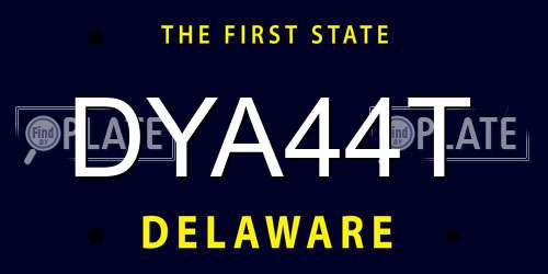 DYA44T Delaware License Plate