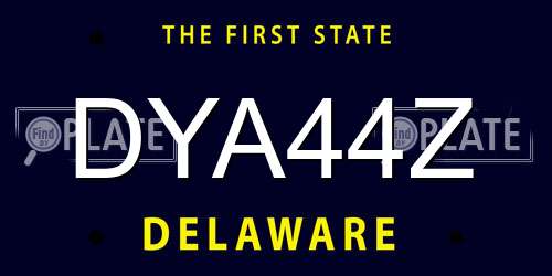DYA44Z Delaware License Plate