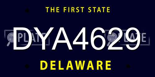 DYA4629 Delaware License Plate