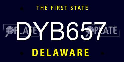 DYB657 Delaware License Plate