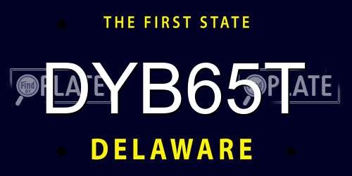 DYB65T Delaware License Plate