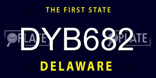 DYB682 Delaware License Plate