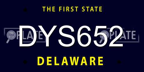 DYS652 Delaware License Plate