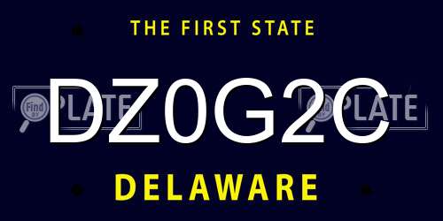 DZ0G2C Delaware License Plate