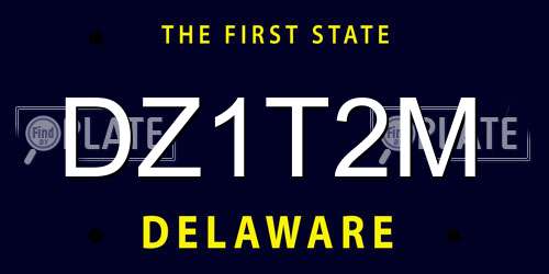 DZ1T2M Delaware License Plate