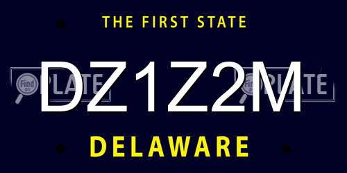 DZ1Z2M Delaware License Plate