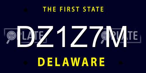 DZ1Z7M Delaware License Plate