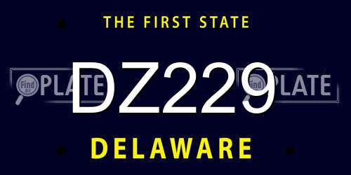 DZ229 Delaware License Plate