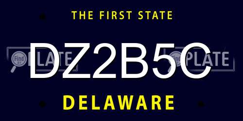 DZ2B5C Delaware License Plate