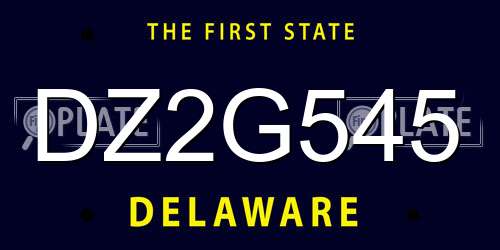 DZ2G545 Delaware License Plate