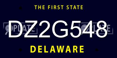 DZ2G548 Delaware License Plate