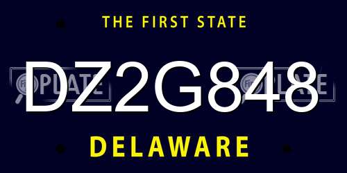 DZ2G848 Delaware License Plate