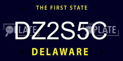 DZ2S5C Delaware License Plate