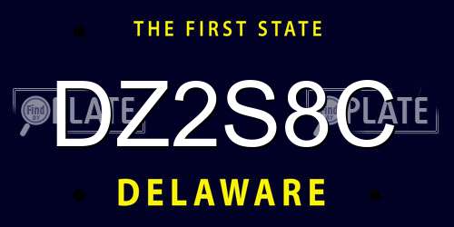 DZ2S8C Delaware License Plate