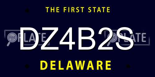 DZ4B2S Delaware License Plate