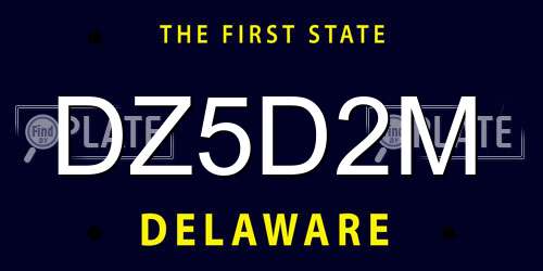 DZ5D2M Delaware License Plate