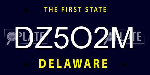 DZ5O2M Delaware License Plate