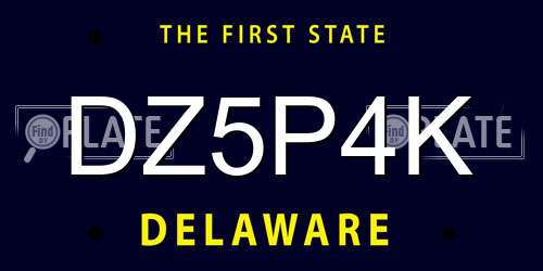 DZ5P4K Delaware License Plate