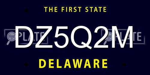 DZ5Q2M Delaware License Plate