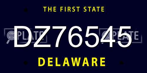 DZ76545 Delaware License Plate
