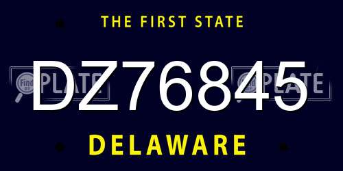 DZ76845 Delaware License Plate