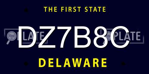 DZ7B8C Delaware License Plate