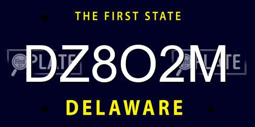 DZ8O2M Delaware License Plate